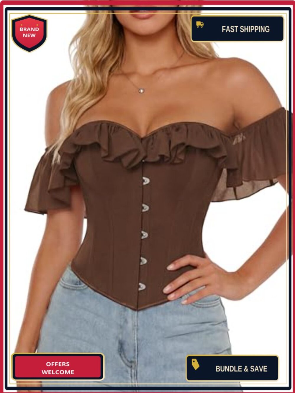 Renaissance Corset Top Women Boned Bustier Sweetheart Lace-Up Steampunk
